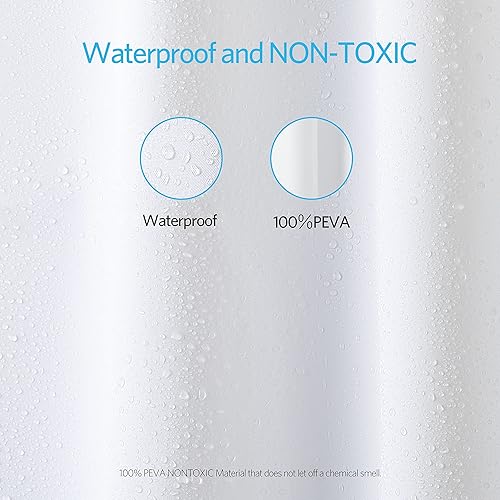 Miniatura 3 de EHZNZIE - Forro de cortina de ducha ligero, PEVA 4G, resistente a las manchas, impermeable, sin olores químicos, con ojales de metal inoxidable, 72