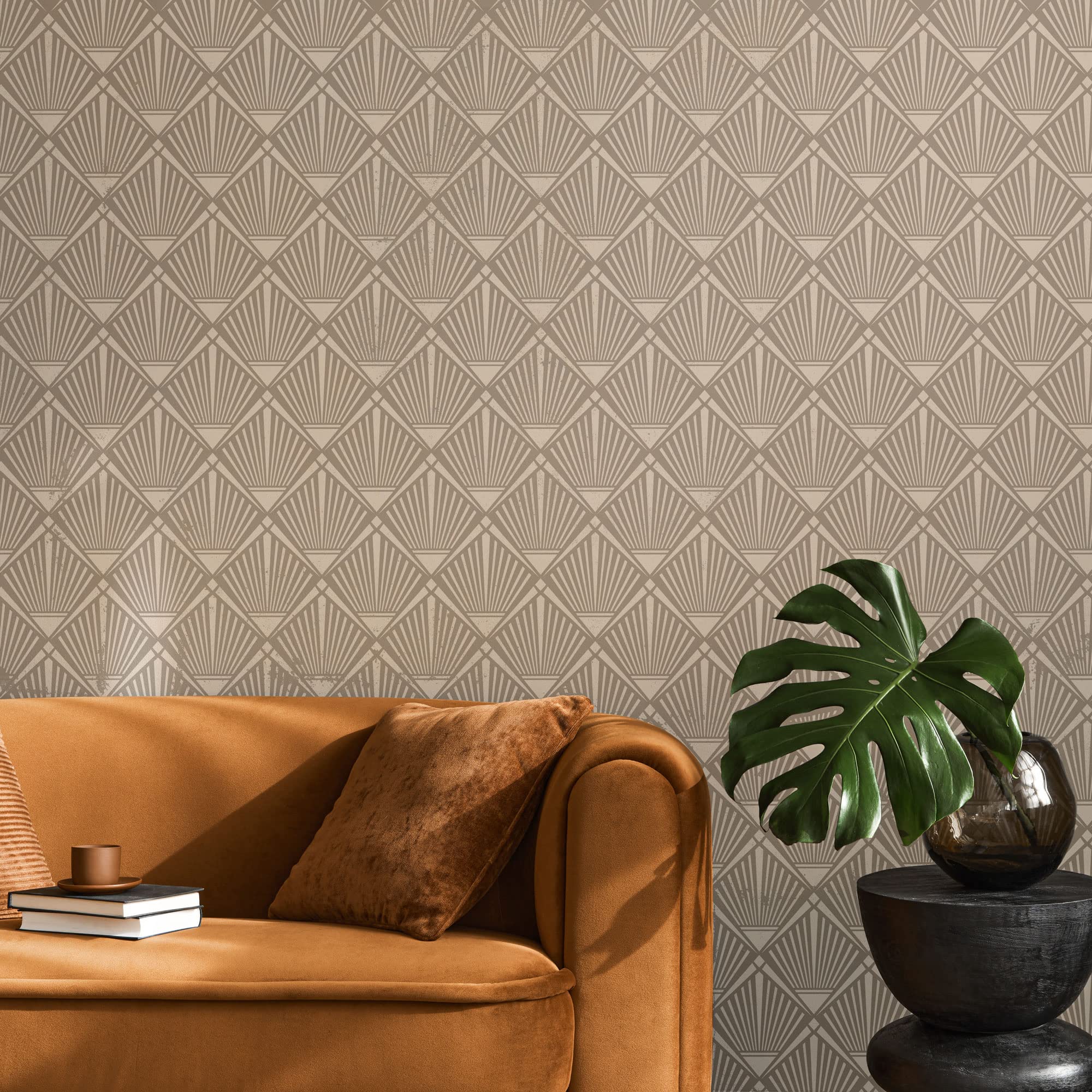 NAKLEO Large Wall Stencil - 23.2"x37.4" Art Deco Palm Pattern, Reusable Plastic Template For DIY Home Decor