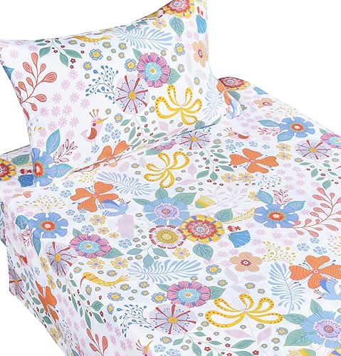 Vista 12 de J pinno Space Astronaut Airship Planet Stars Earth - Juego de sábanas tamaño individual para decoración de dormitorio, 100% algodón, sábana