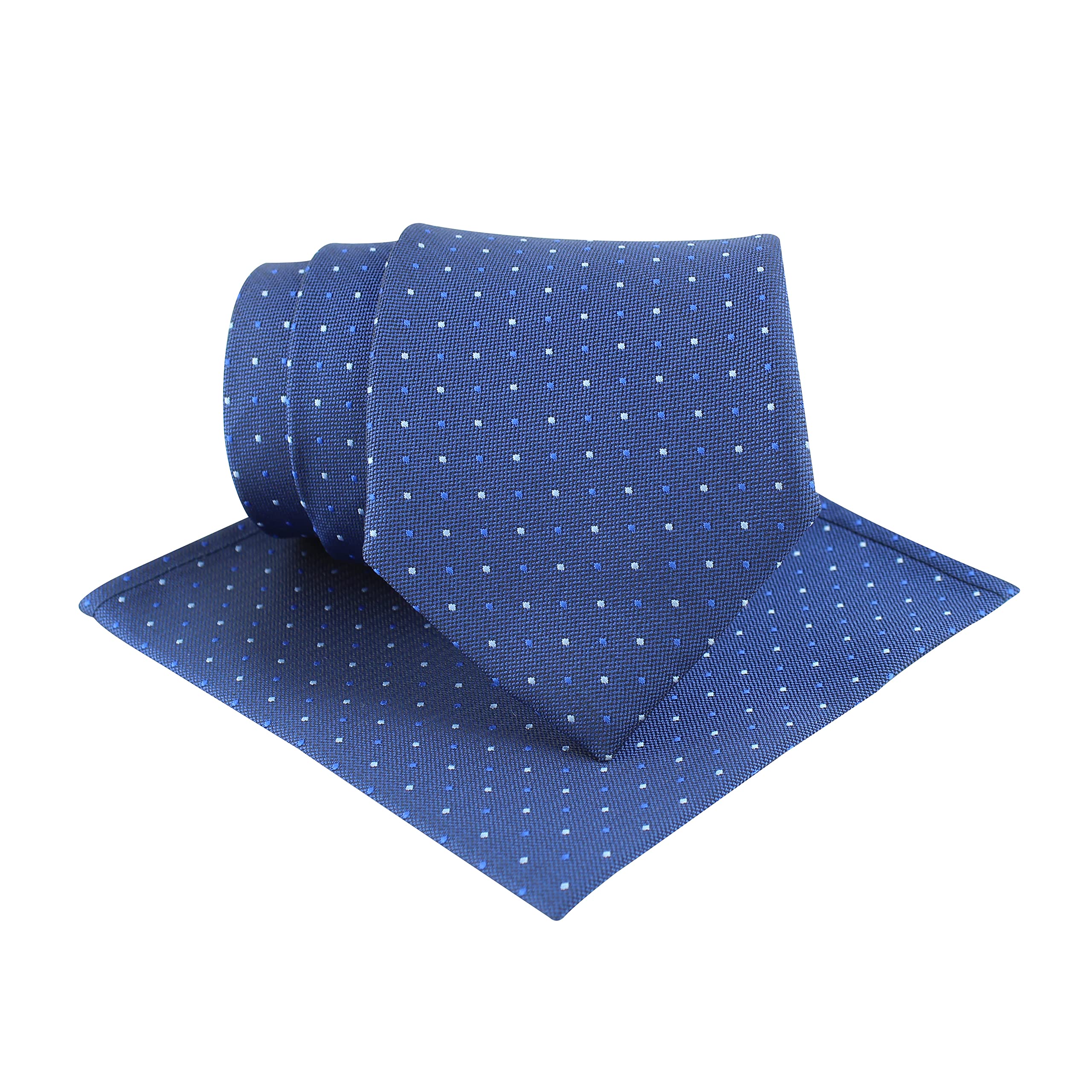 kovove Kavove The Refreshing Twin Polka Dot Blue Necktie For Men-picture-20
