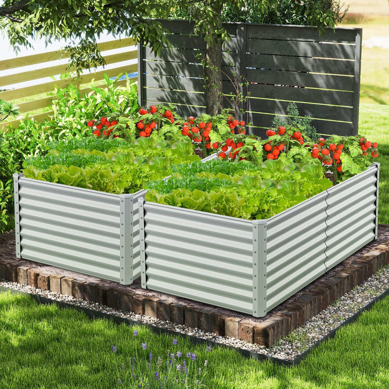 GIANTEX Raised Garden Bed - 6x3ft Metal Planter -3