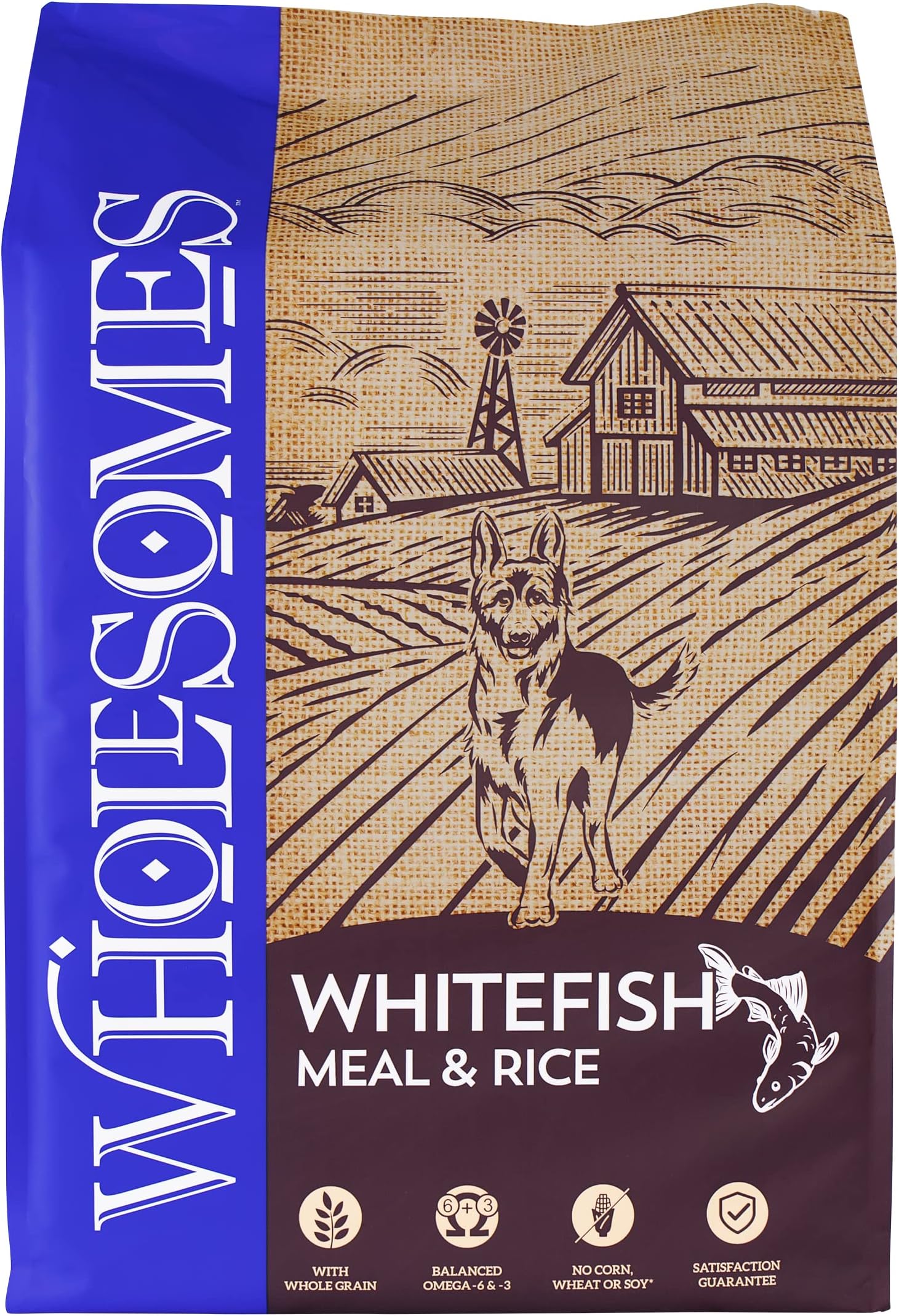 Wholesomes Whitefish Meal & Rice Dry Dog Food 40 lb