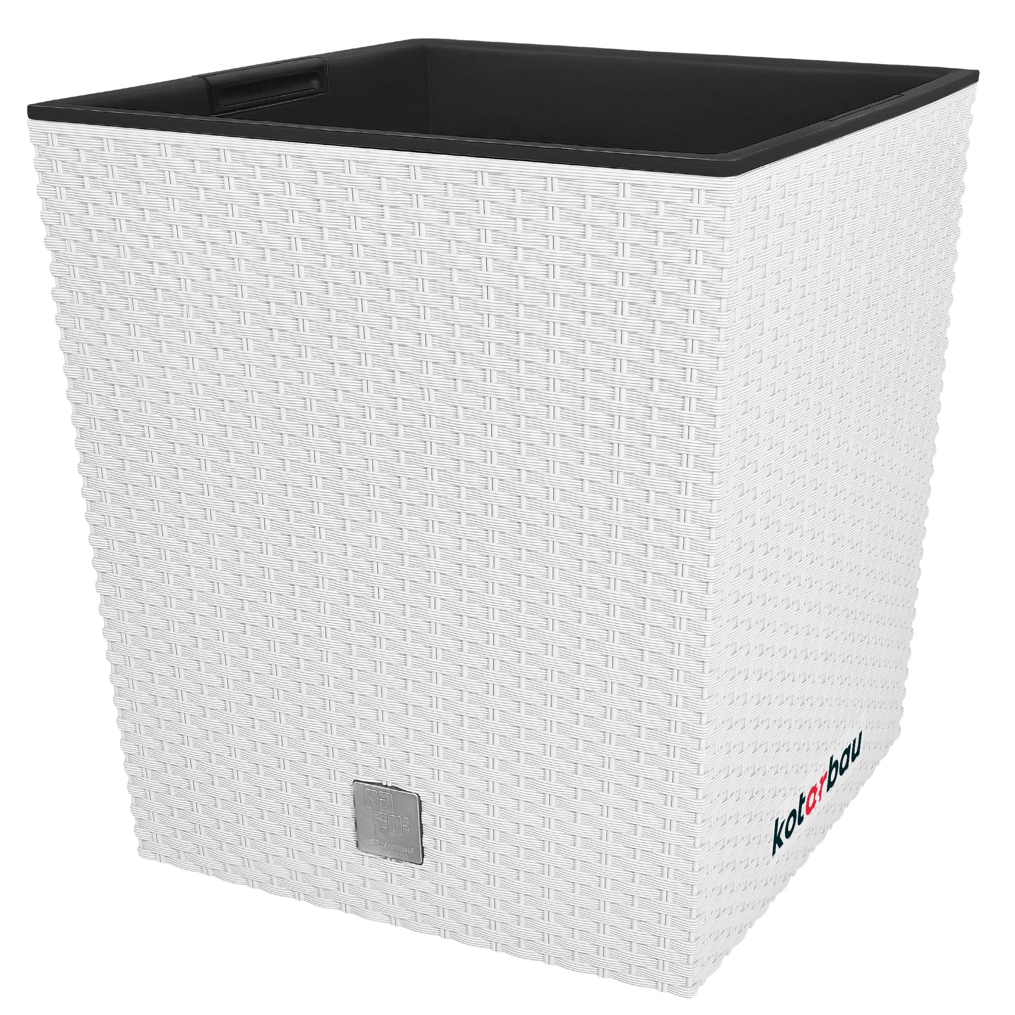 KOTARBAU® Flower Pot, 400 mm Planter with Inner Pot for Plant Growing, White — image 1