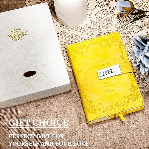 Vista 40 de CAGIE Diario con candado para niñas, A5 con contraseña rellenable, con forro, diario bloqueado, lindo regalo de Navidad y cumpleaños para niñas