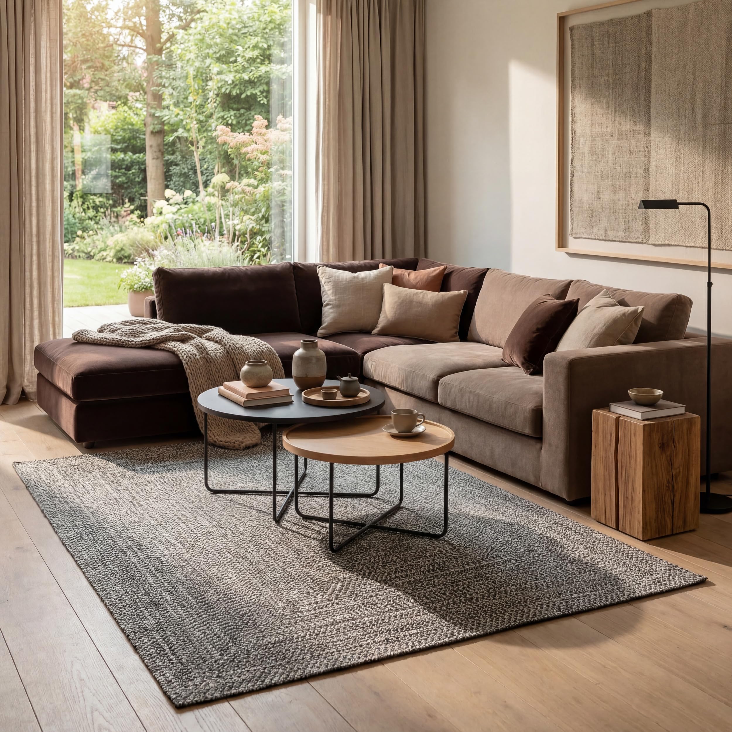 nuLOOM 5' x 8' Solid Hand Braided Indoor/Outdoor Area Rug, Pet-Friendly, High Traffic, Weather Resistant, for Patio, Balcony, Bedroom, Living Room, Dining Room, Wynn Salt And Pepper