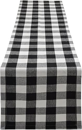 Yourtablecloth - Camino de mesa (algodón), diseño a cuadros