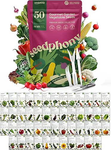 50 Gourmet Garden Vegetable Seeds Variety Pack - 34,455+ Non-GMO