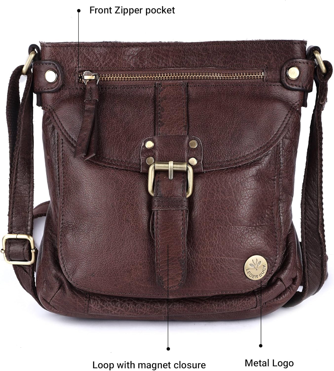 Real Leather Crossbody Handbags & Purses for Women - Crossover over the Shoulder Bag - Image 2