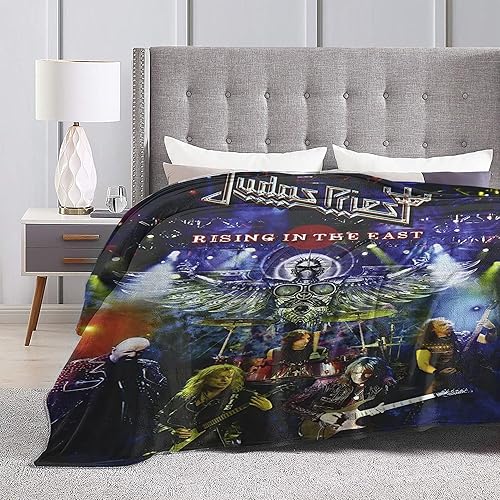 Miniatura 9 de CAURTY Judas Rock Band Priest - Manta de forro polar, suave, ligera, mullida, manta decorativa de franela para cama, sofá, viajes, 40 x 30 pulgadas