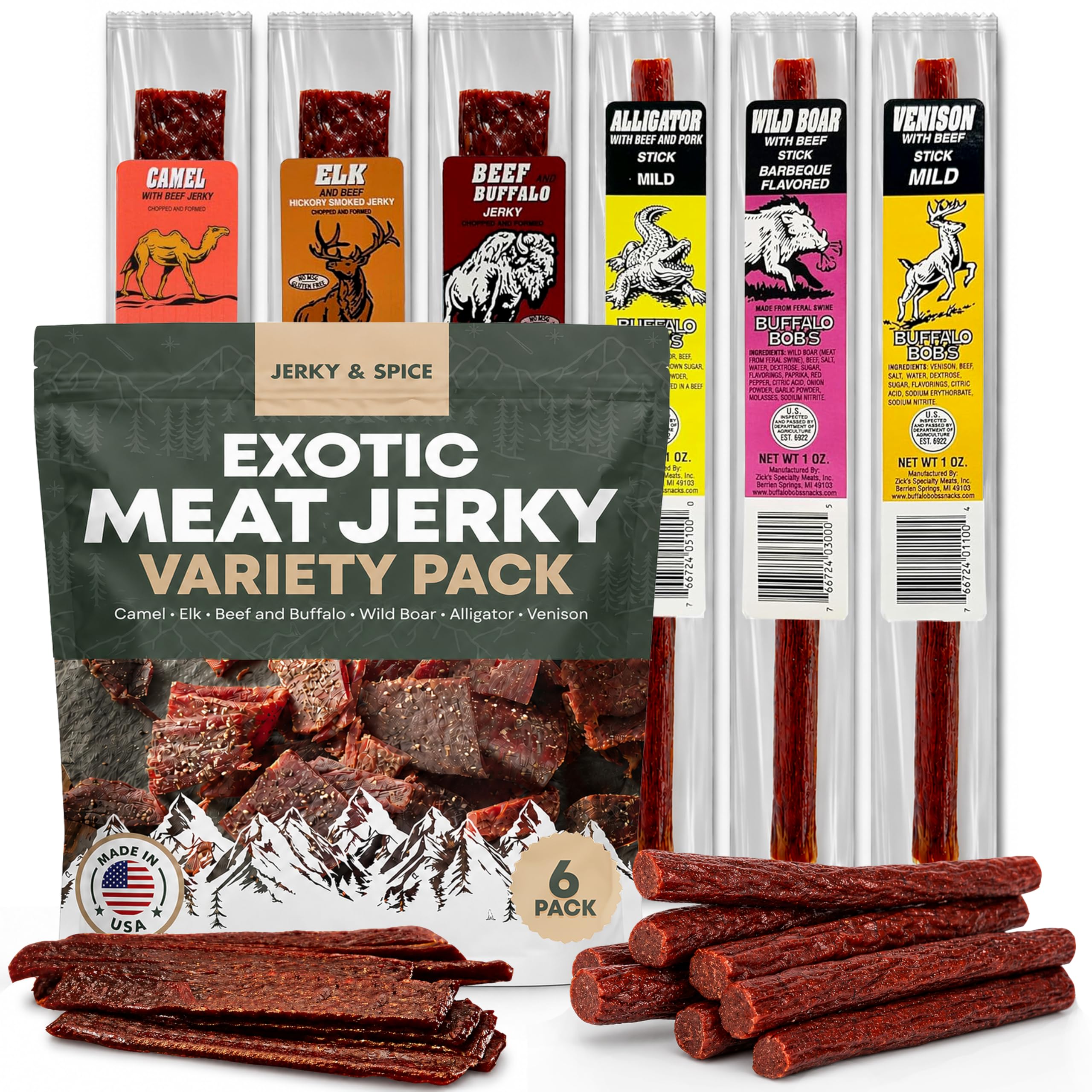 Amazon.com: Buffalo Bob's Wild Game Exotic Meat Snacks