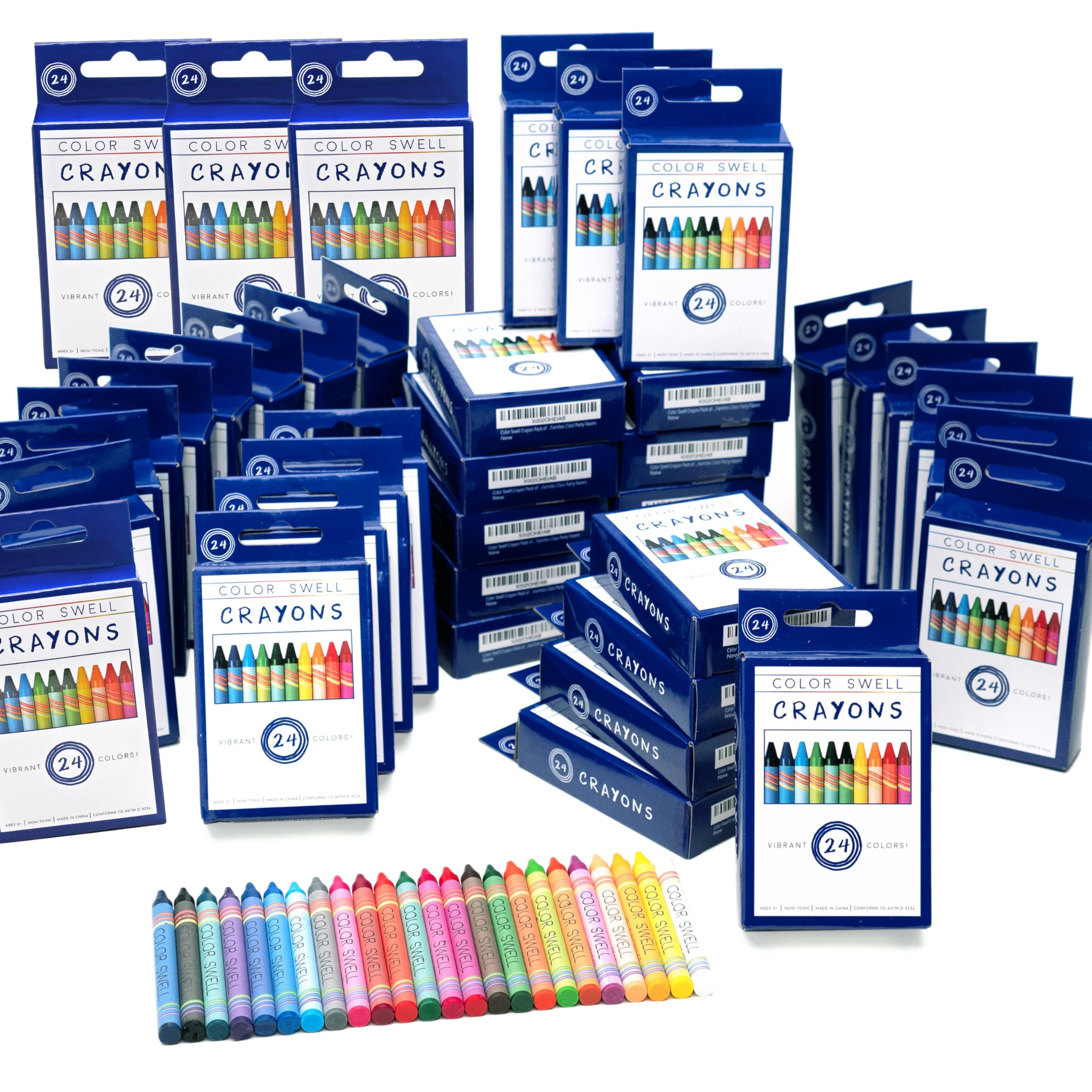 Color Swell Bulk Crayons, 40 Packs, 24 Colors Per Pack (960 Total) 40 Pack | 960 Crayons