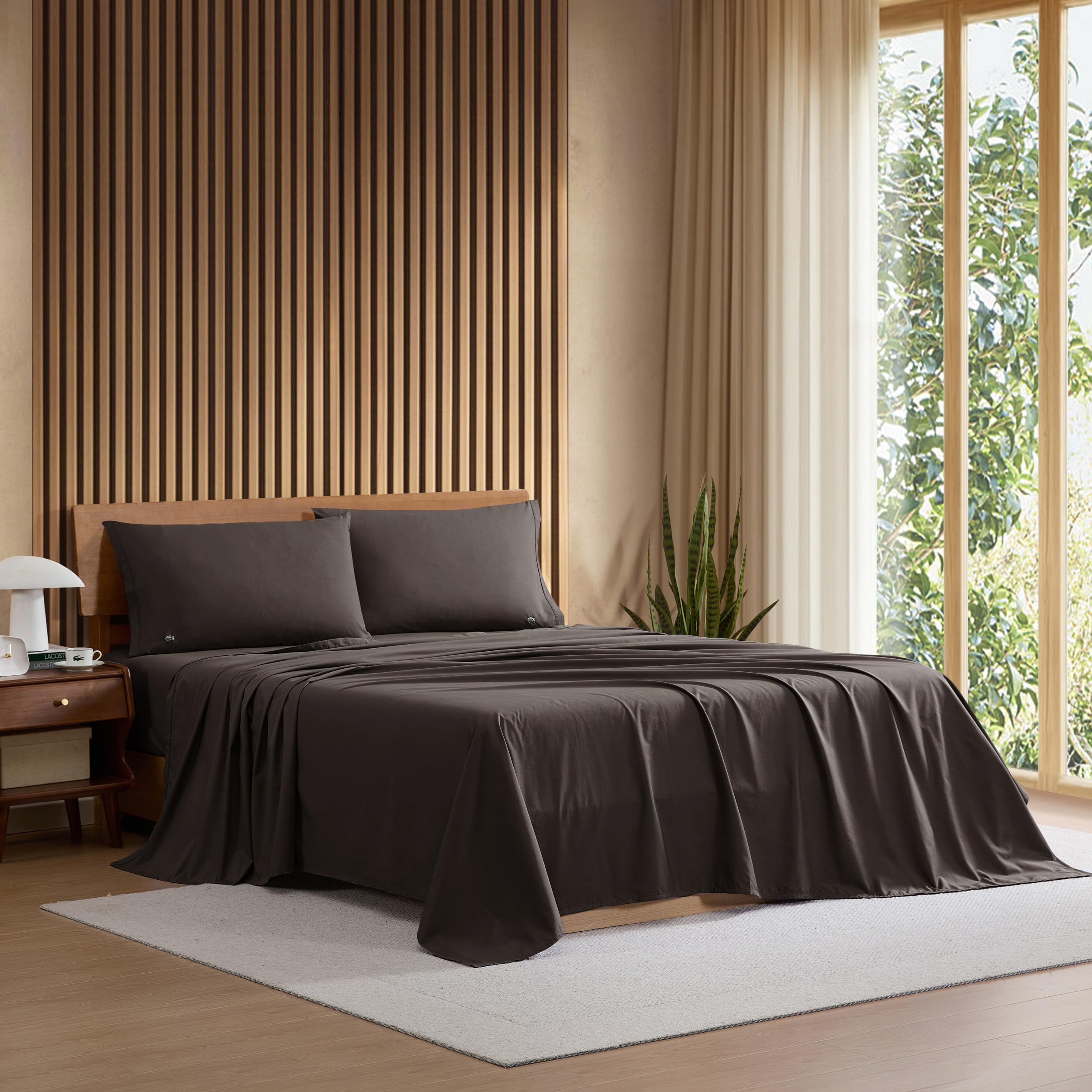 Lacoste Sheet Set, Dark Gray, Queen โ image 1