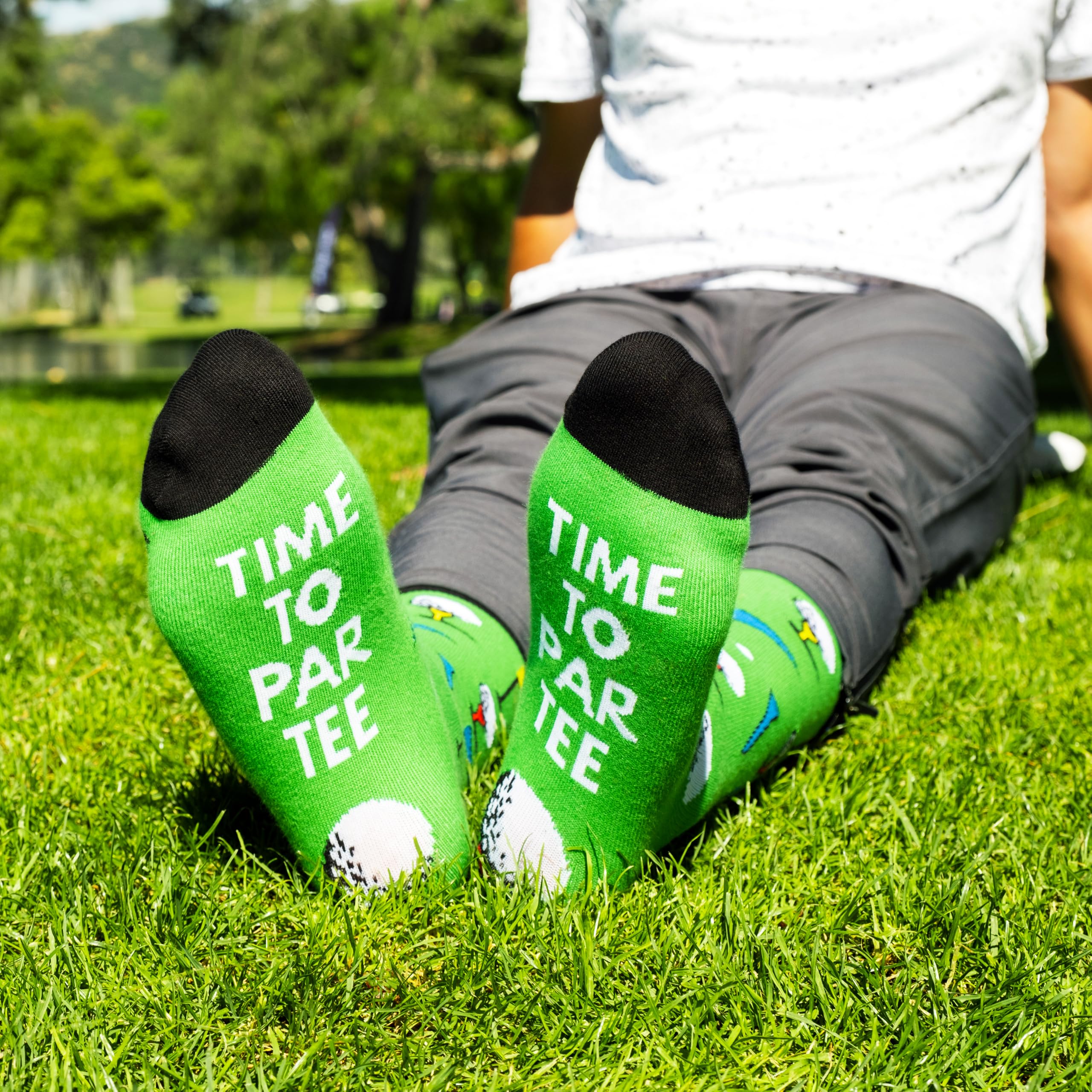 Lavley Time To Par Tee Golf Socks Funny Gift for Golfers Men & Dads Players view 2