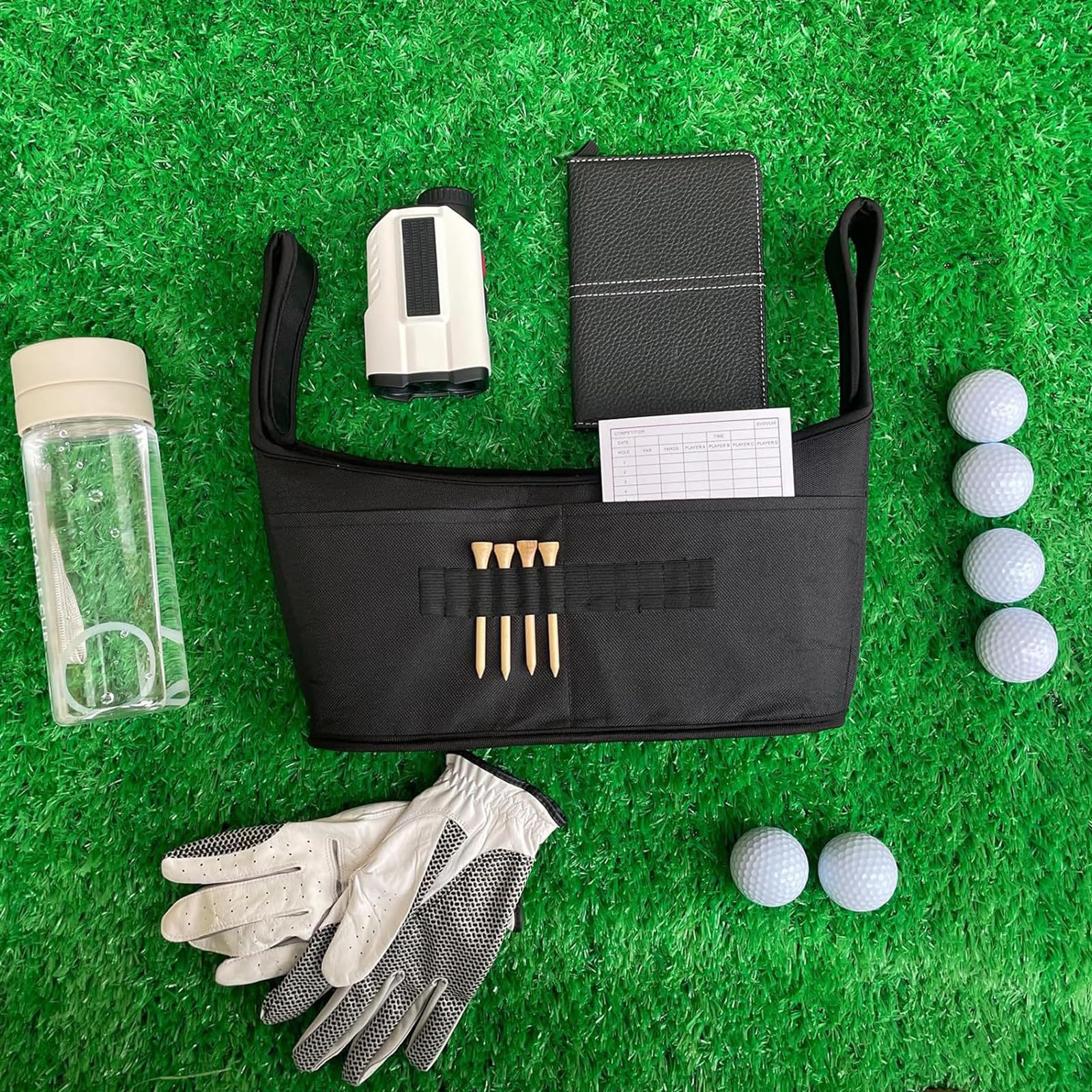 Sac d'accessoires de chariot de golf avec plusieurs compartiments étanche pour clubs de golf et