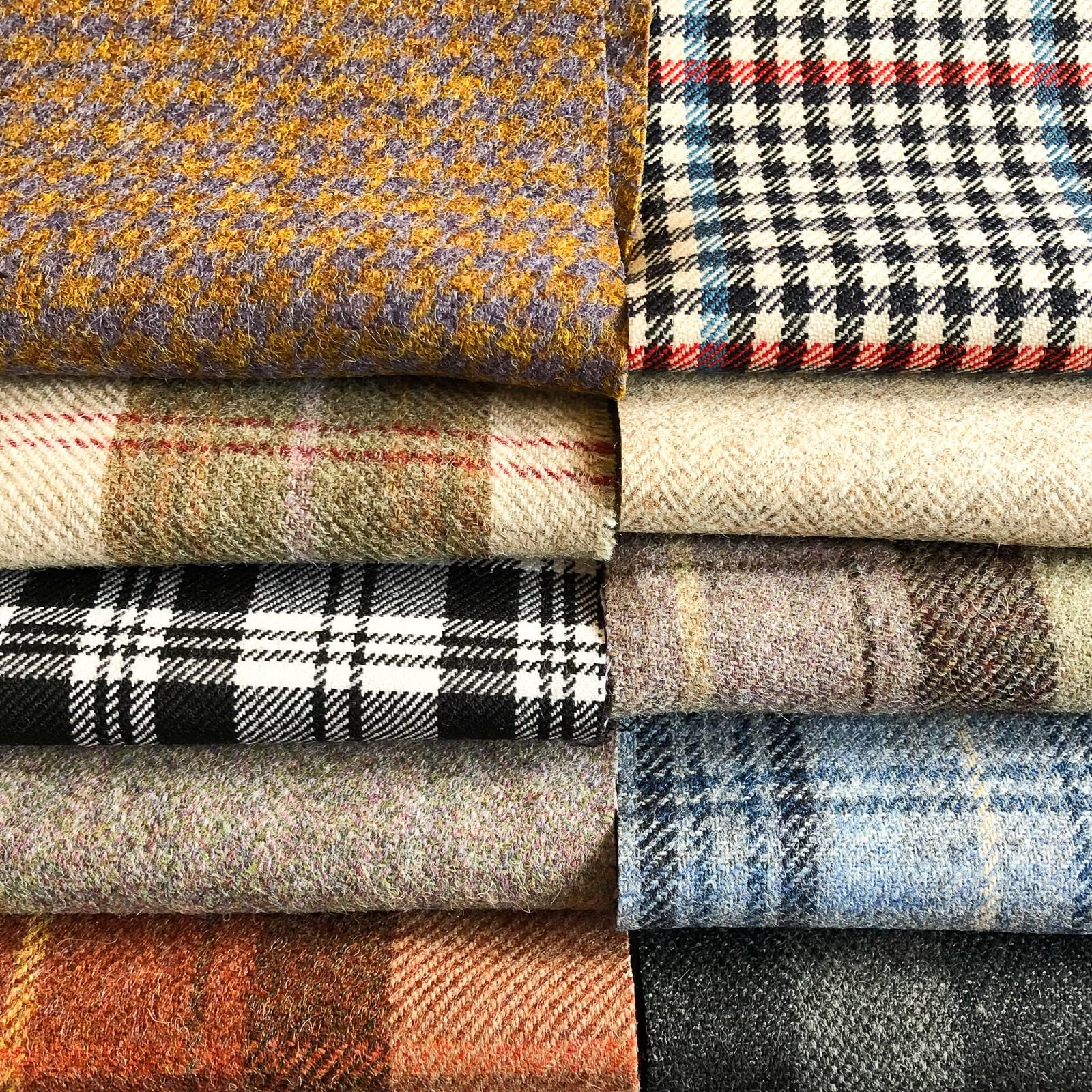 Tweed Fabric Bundle - 10 Pieces 8"x5"