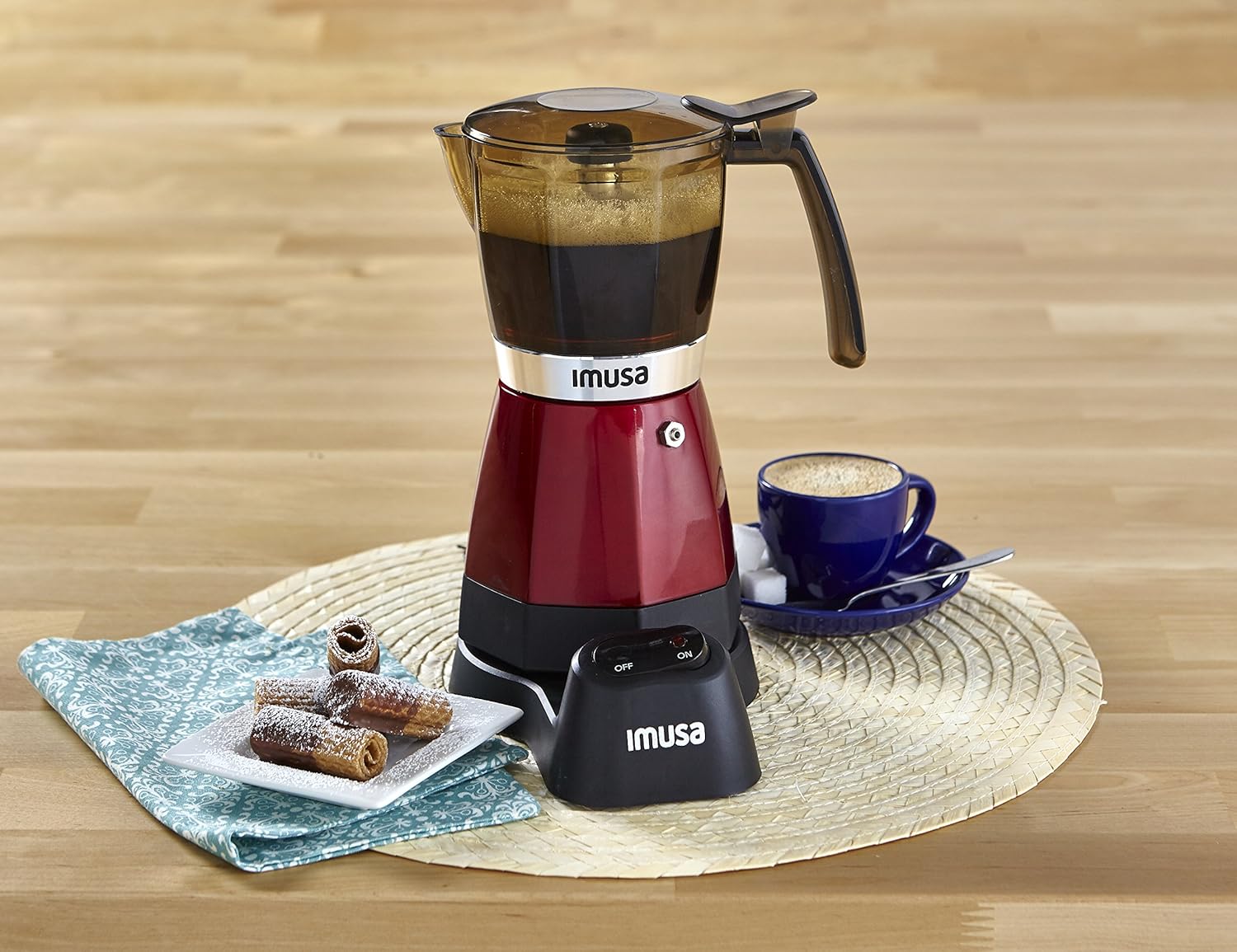 IMUSA USA Electric Espresso/Moka Maker brewing coffee
