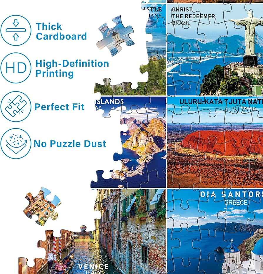 Amazon.com: BenBen Puzzles for Adults 1000 Pieces, 56 Famous World