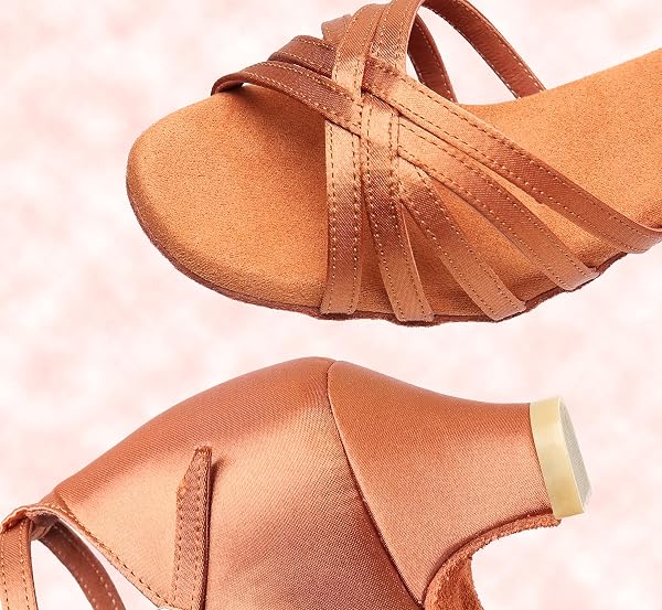 Scarpa da Ballo, Scarpe da Ballo Latino Morbide e Comode per Bambina con Tacco 4cm - 2