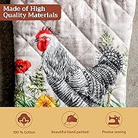 Vista 3 de Maison d' Hermine - Guante de horno doble de 7 x 13 pulgadas, con bucle, 100 % algodón, resistente al calor, cocinar, sartenes, hornear, microondas