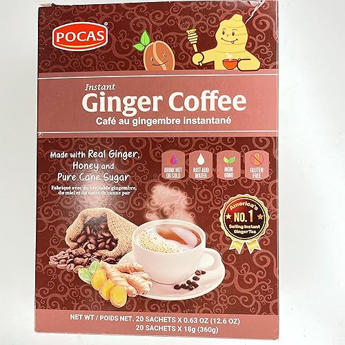 Café instantáneo de jengibre hecho con jengibre real, miel y azúcar de caña pura disponible en Yaxa Peru