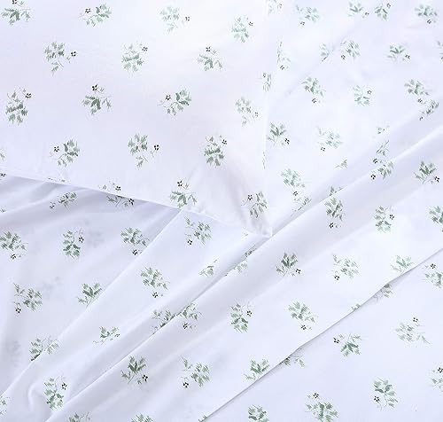 Miniatura 4 de Stone Cottage - Sábanas tamaño King, juego de ropa de cama de percal de algodón, juego de ropa de cama ideal crujiente y fresca (Green Sketchy