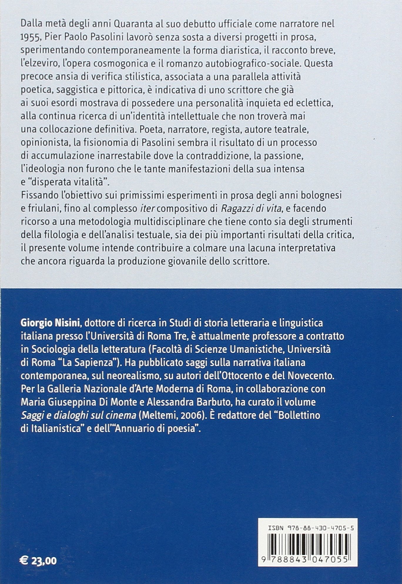 L'unità impossibile. Dinamiche testuali nella narrativa di Pier Paolo Pasolini