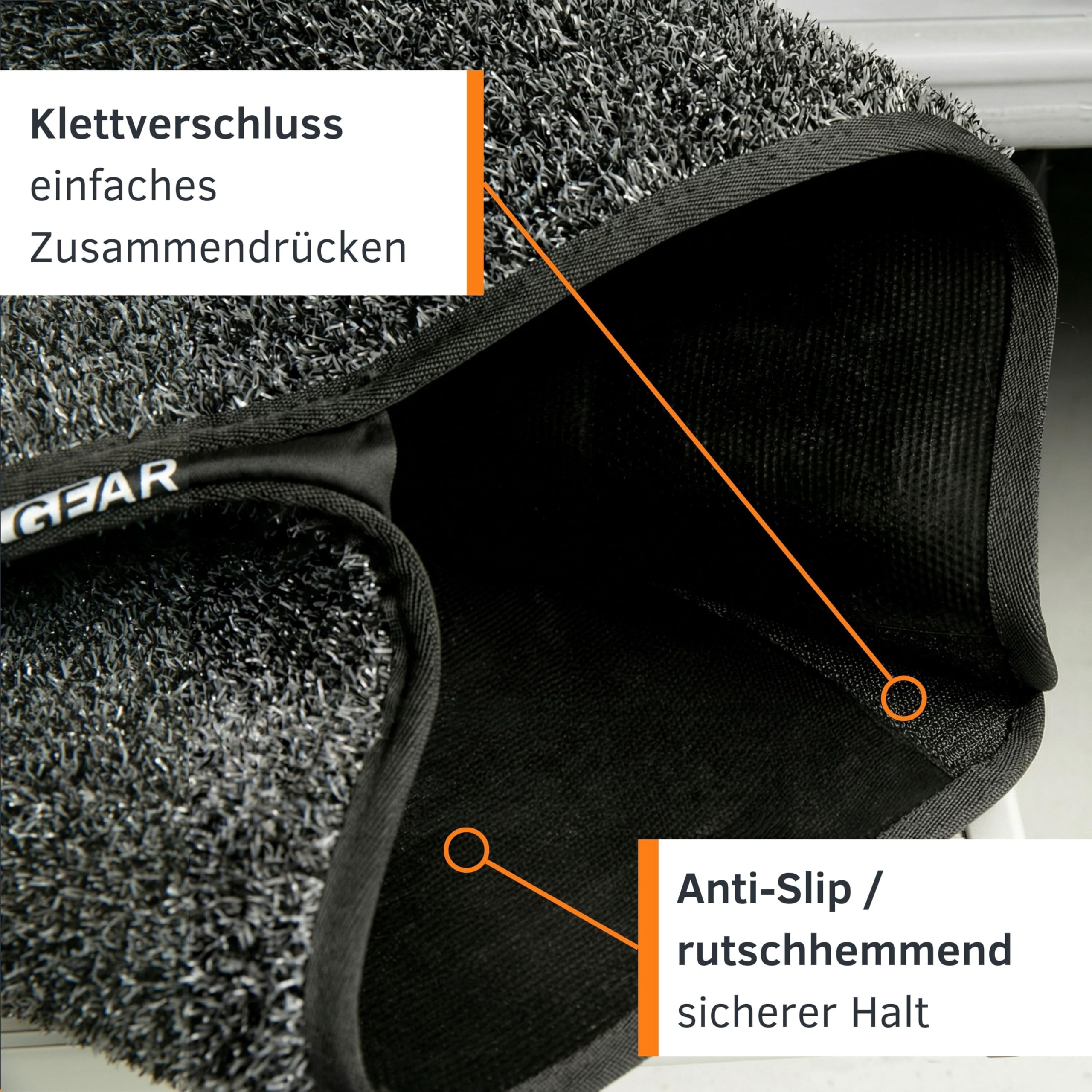 your GEAR Mantua Trittstufenmatte für Wohnmobil & Wohnwagen – Fußmatte für elektrische Stufe 70,5 x 26 cm – Schutzmatte Caravan Stufen-Teppich – rutschfest & Waschbar – Ohne Bohren