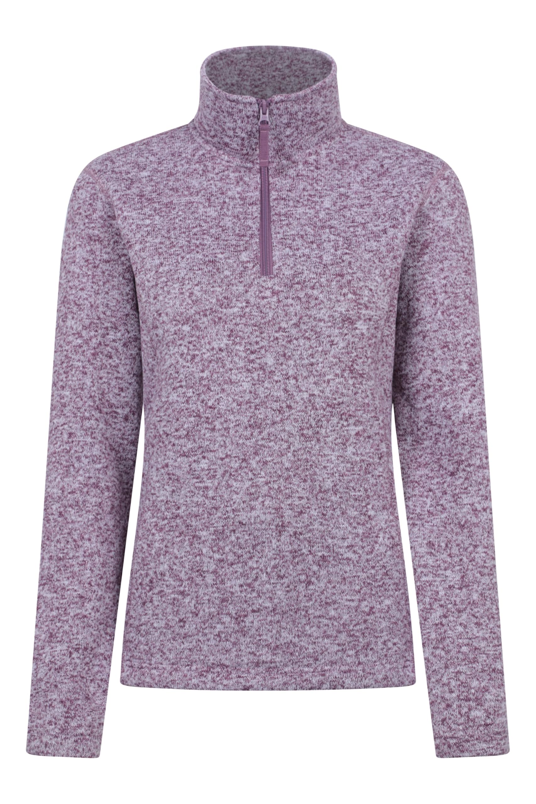 Mountain Warehouse Idris Womens Half-Zip Fleece - Lightweight, Soft, Warm & Cosy Anti-Pill Top - Best for Spring Summer, Camping, Outdoors, Travelling & Hiking Burgundy 8
