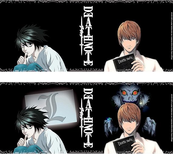 ABYSTYLE Death Note Kira & L Heat Change Ceramic Color Changing Coffee Tea Mug 16 Oz. Features L, Light & Ryuk Anime Manga Drinkware Home Essential Gift (ABYMUG611)