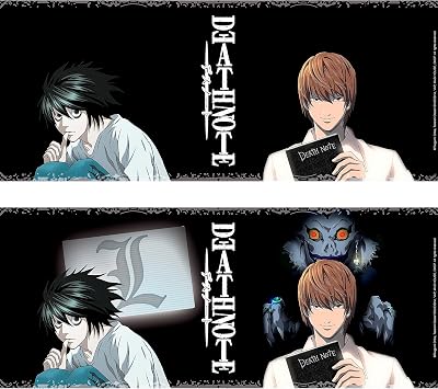 ABYSTYLE Death Note Kira & L Heat Change Ceramic Color Changing Coffee Tea Mug 16 Oz. Features L, Light & Ryuk Anime Manga Drinkware Home Essential Gift (ABYMUG611)