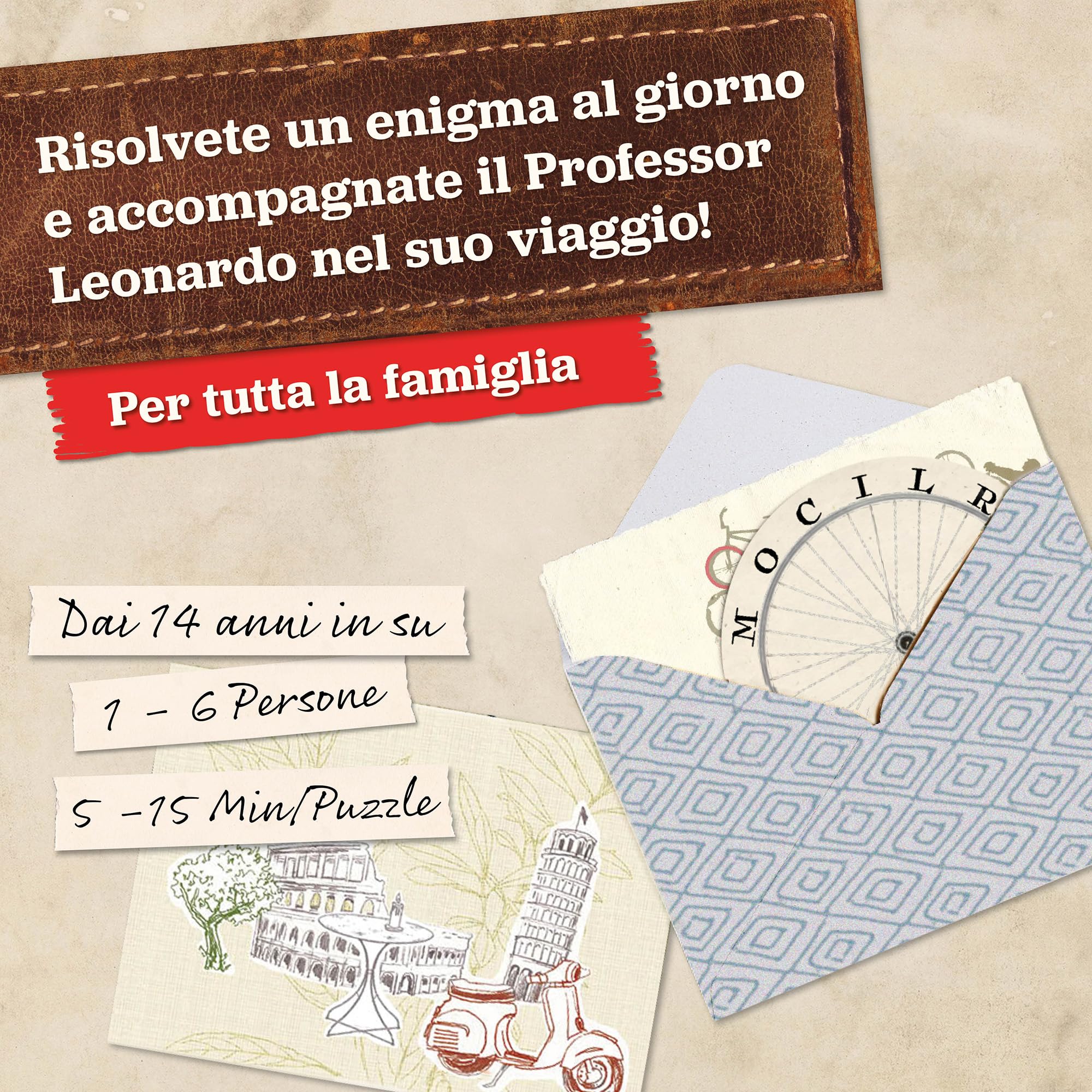Hidden Games - Calendario dell'Avvento con puzzle - Il Giro del Mondo del Professor Leonardo - Un gioco di enigmi in 24 buste misteriose