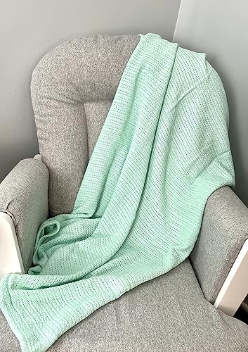 Miniatura 4 de Foundations Paquete de 12 mantas de punto para bebé para guardería y hogar, mantas ligeras de algodón suave, 100% algodón natural, duraderas y