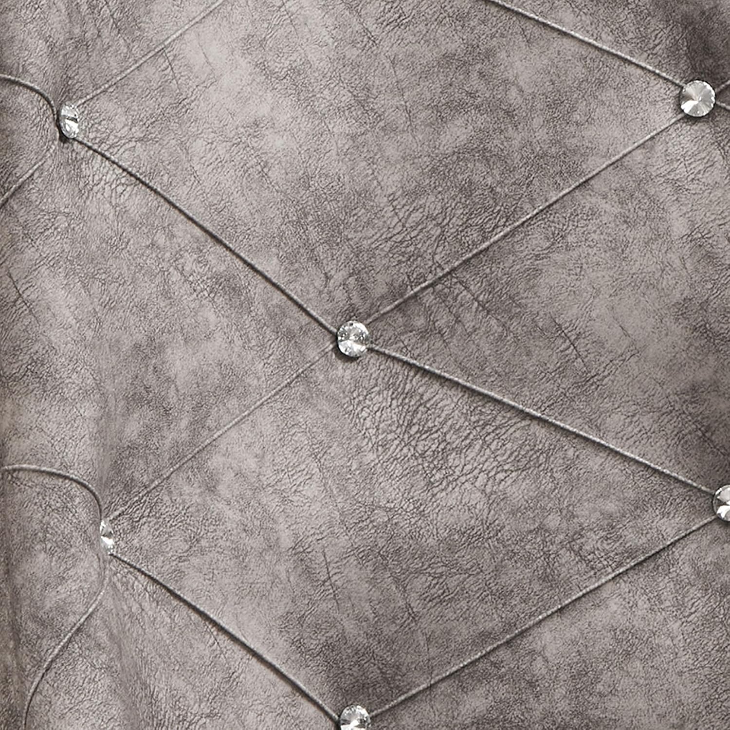 Kings Brand Furniture - Elmer Crystal-Tufted Upholstered Fabric Dining Room Chairs, Set of 2, Gray