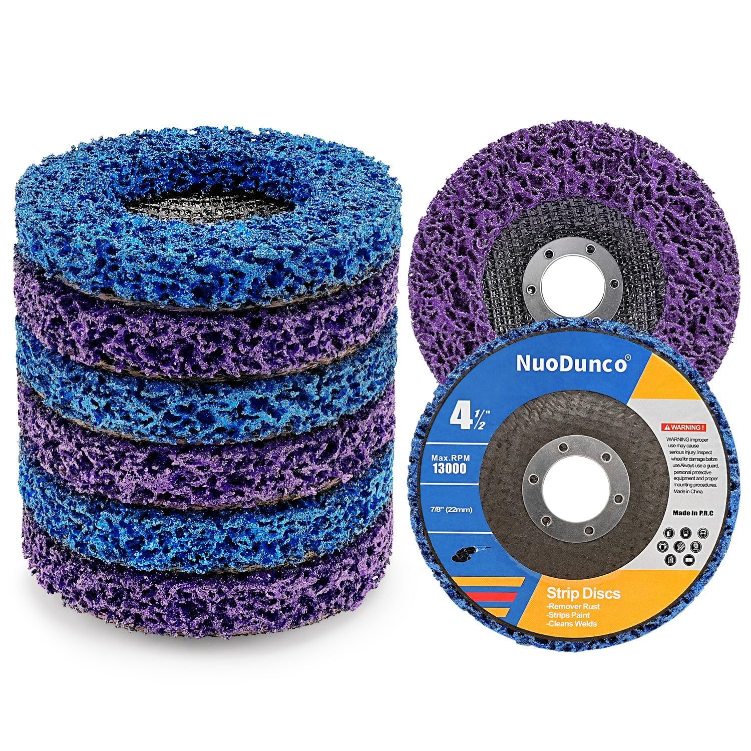 CSD Disques de Nettoyage - 115 x 22 mm Disque Meuleuse Pour Traitement de Surface Peinture Disque Abrasif pour Meuleuse D'angle- Lot de 6