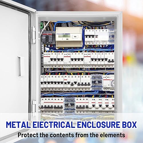 Miniatura 2 de Caja eléctrica al aire libre 12 x 10 x 6 ''D NEMA 4X Caja de acero del recinto, impermeable y a prueba de polvo para exterioresinteriores, caja de