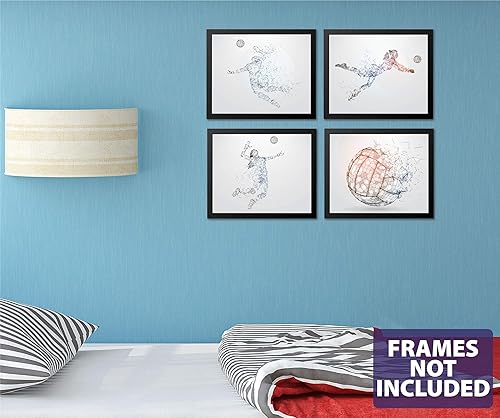 Miniatura 3 de Volleyball Wall Art - 4 pack - 8x10 - Volleyball Player Wall Decals - 0541