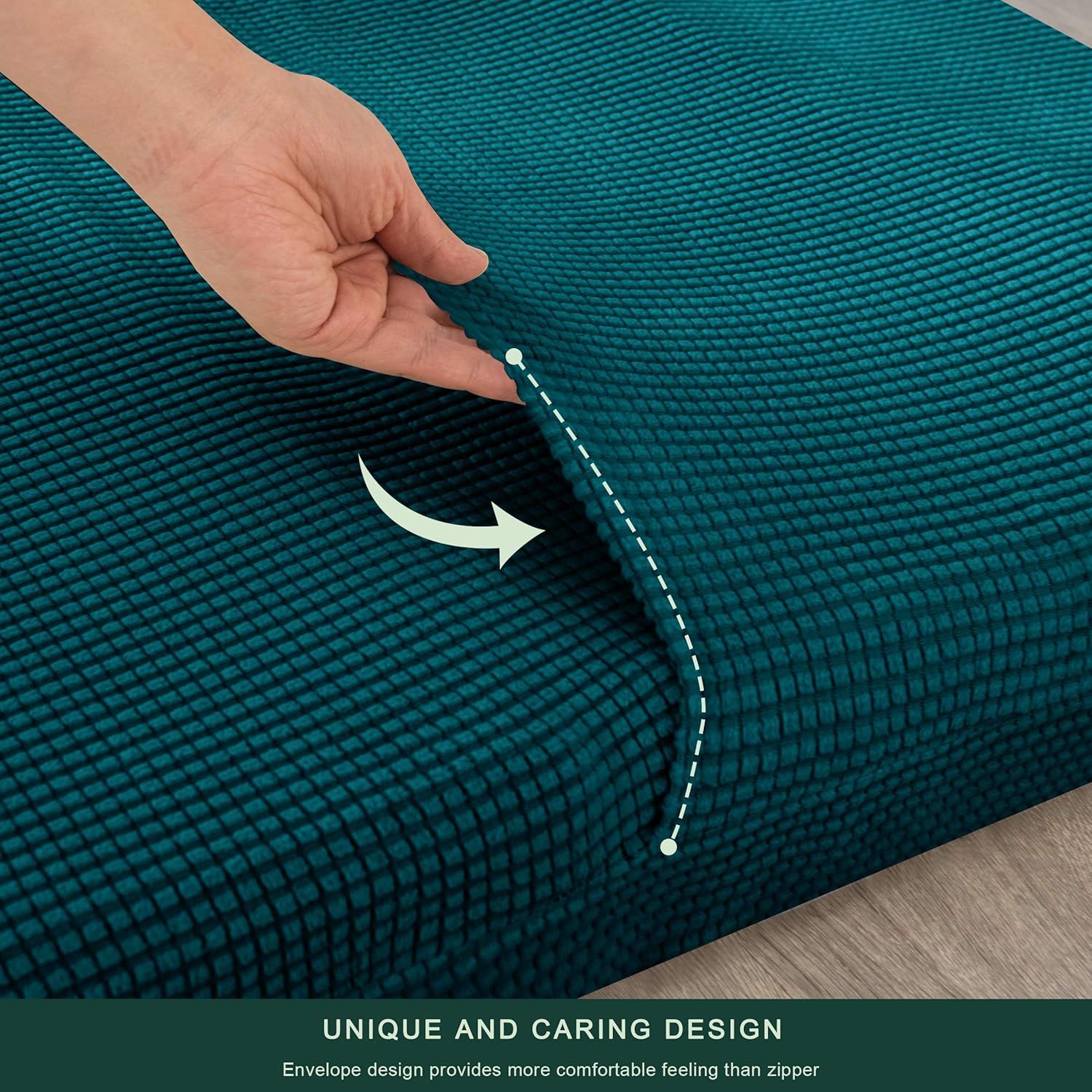 CHUN YI Jacquard Futon Cover Full Size Futon Mattress Cover Stretch Foldable Sofa Bed Covers Washable Futon Slipcover Fit for 6 to 8 Inches Sofa Cover (Teal) : Home & Kitchen