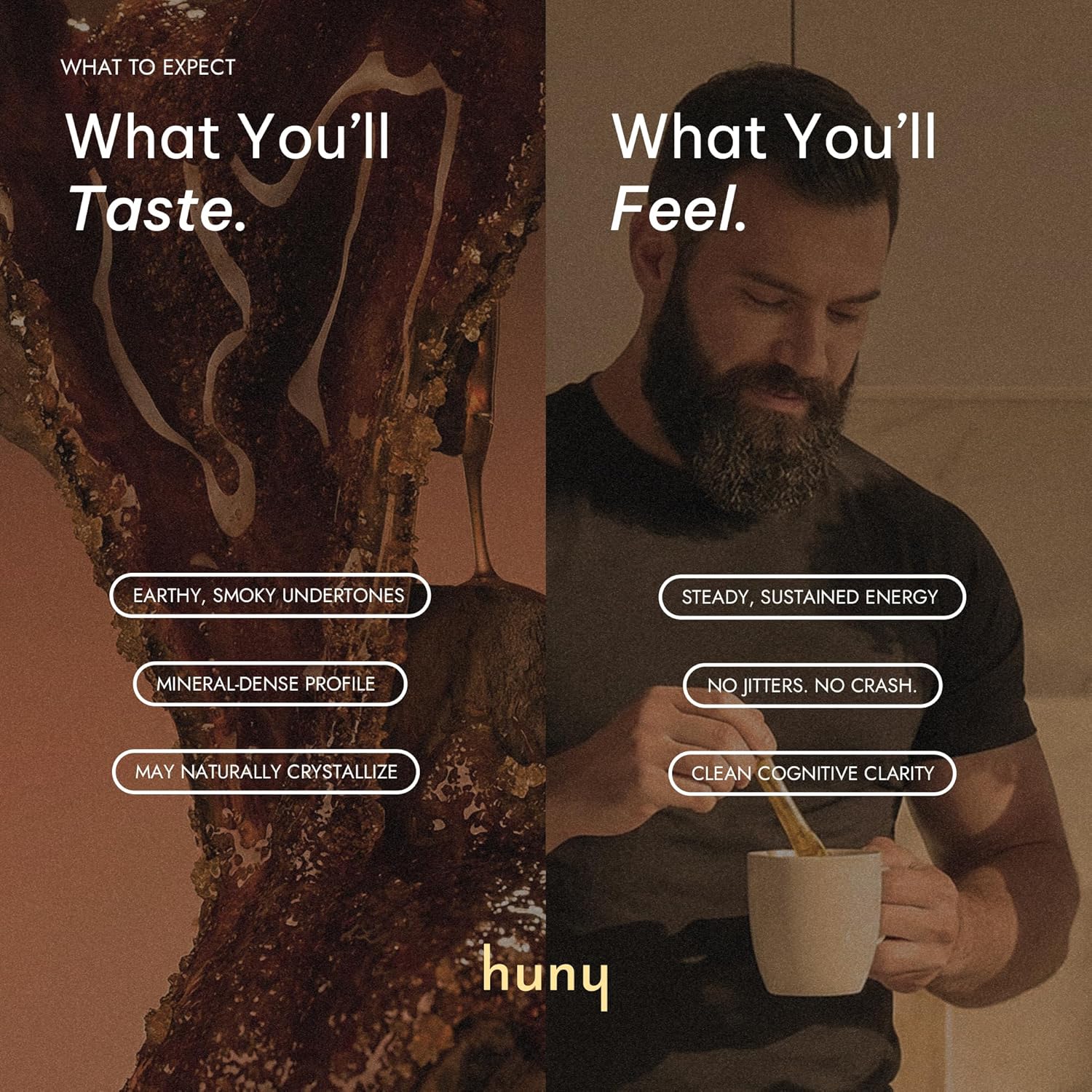 HUNY Bee Energized Shilajit Honey Sticks | Functional Raw Honey + TruBlk Clinically Studied Pure Himalayan Shilajit | 85+ Trace Minerals & Fulvic Acid for Clean Energy | 30 Count - Image 8