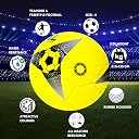 Total Little Turf Football for Kids, 32-Panel Rubberized Stitched/Thermobound Soccer Ball, Ideal for Training & Match Play on Turf, Hard & Soft Grounds, Yellow Size-3 gallery image