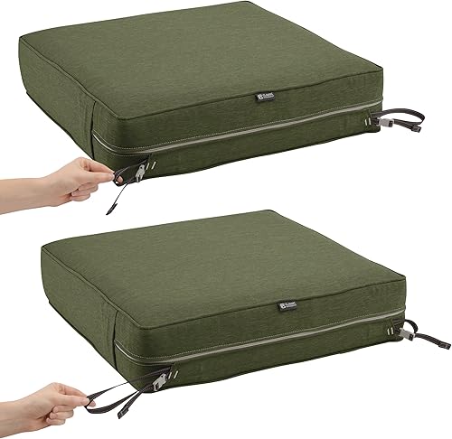 Miniatura 7 de Classic Accessories Montlake - Cojín cuadrado resistente al agua de 25 x 25 x 5 pulgadas, para asiento de exterior, cojín para silla de muebles de