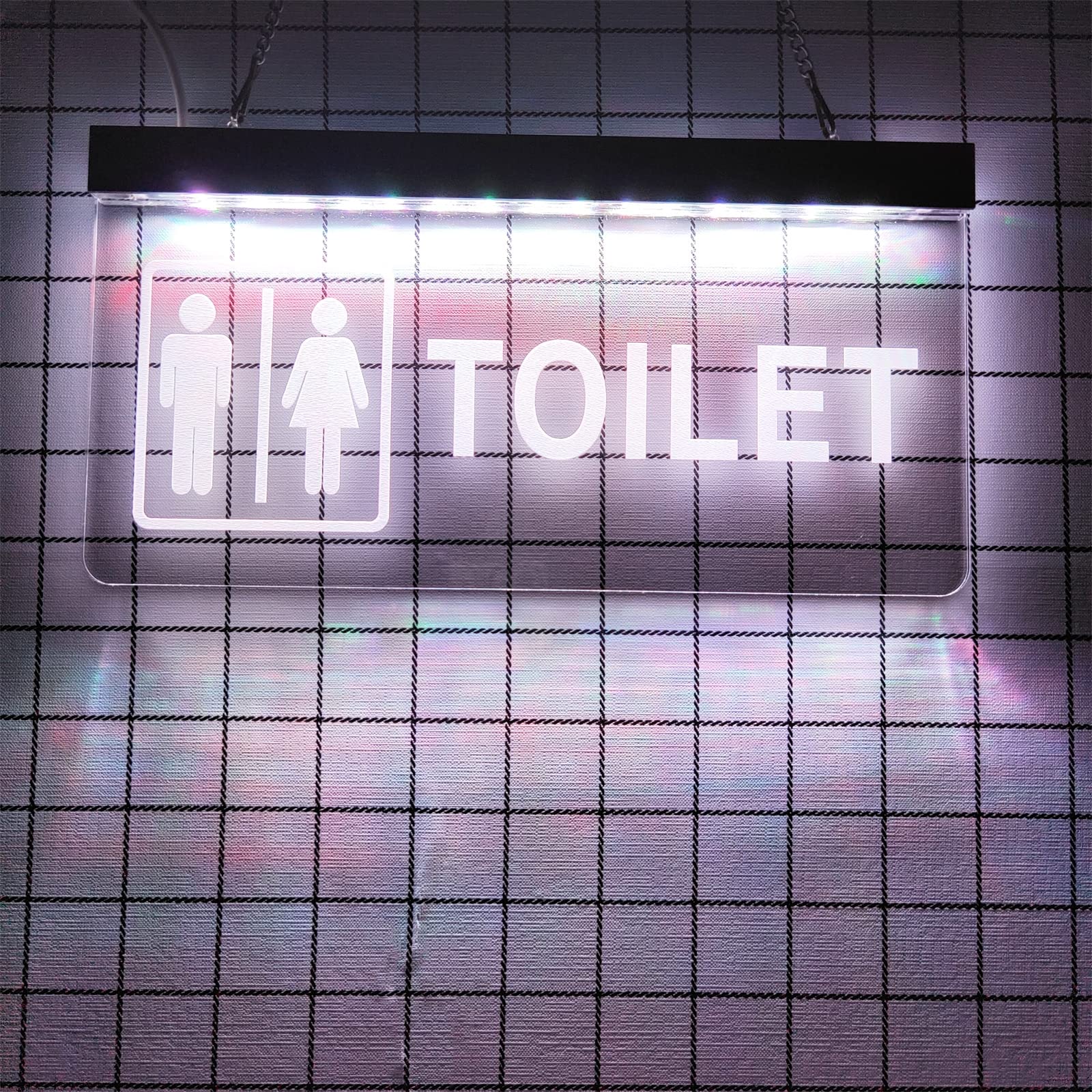 KEYQEEN Custom Unisex Toilet LED Neon Sign, 3D Neon Lights for Restroom Entrance Wall Decoration Night Lights, 30X15cm,White