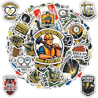 100 PCS Hard Hat Stickers Pack, Welding Tools Safety Work Quotes | 9 Pre-cut Sheets, Vinyl Waterproof Sticker for Water Bottle Laptop Toolbox, Gift for Adults Construction Workers Mechanics