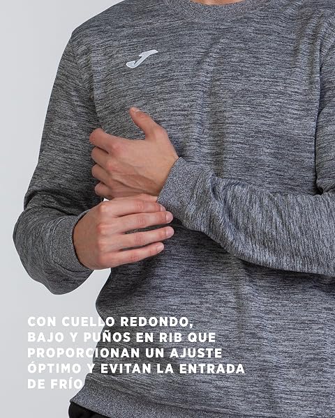 Detalle de la textura interior de felpa suave de la sudadera Joma Cairo II, que asegura confort y calidez.