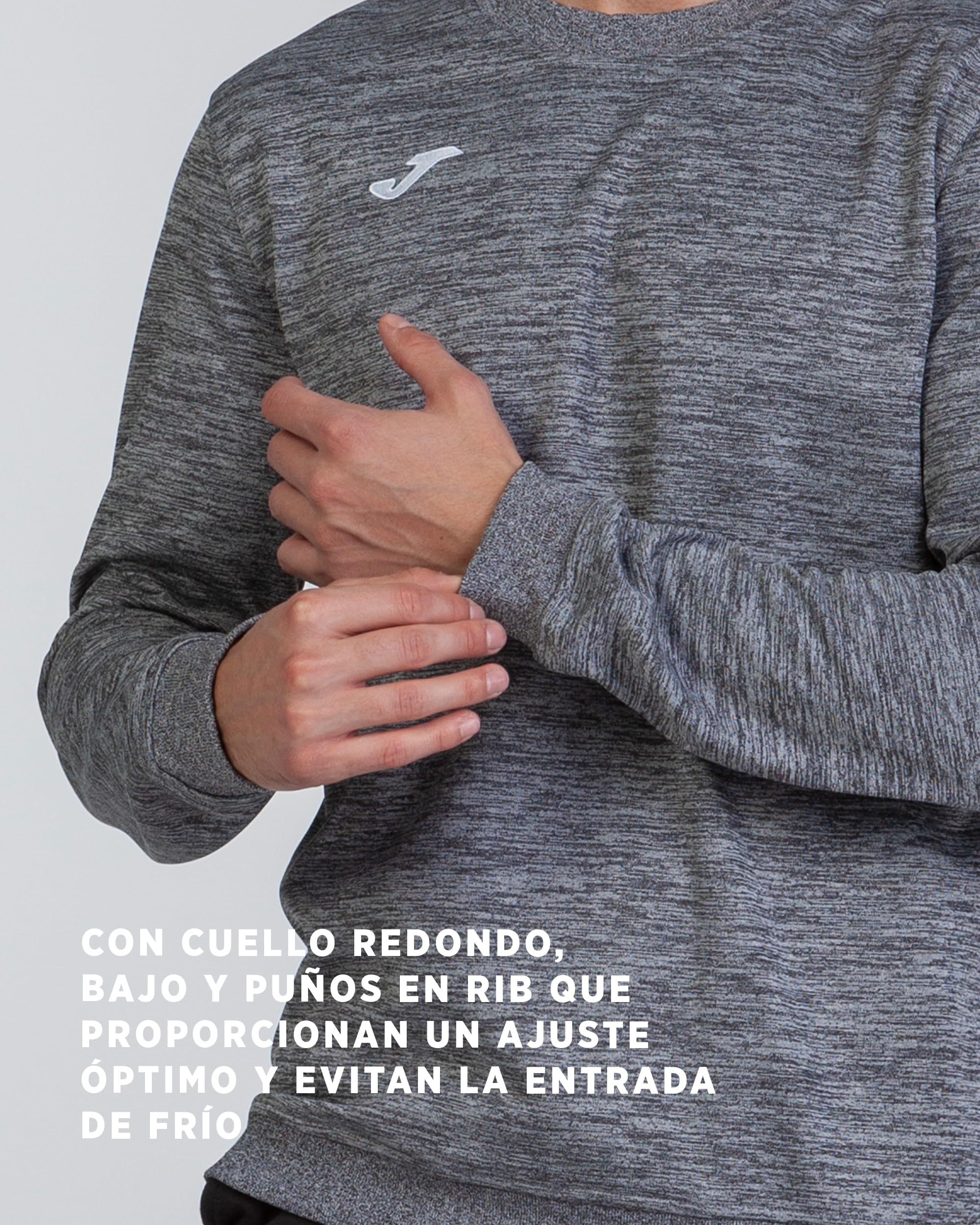 Detalle de la textura interior de felpa suave de la sudadera Joma Cairo II, que asegura confort y calidez.