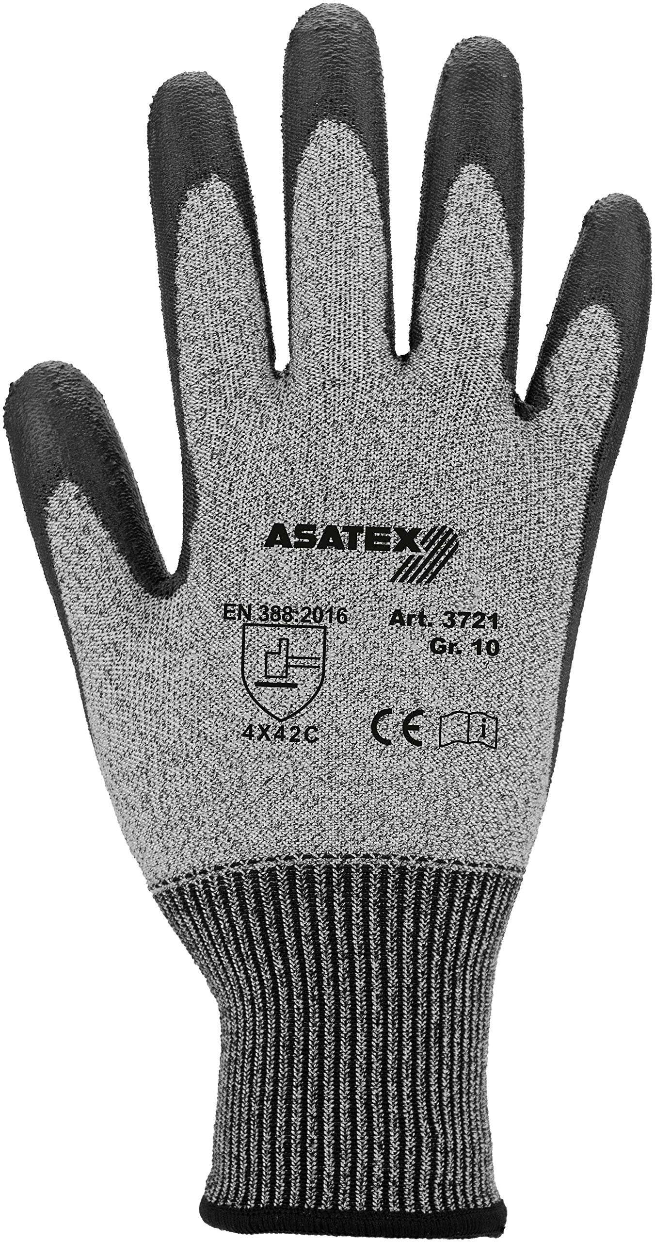 ASATEX Schnittschutz-Handschuh 3721, grau, Gr. 9 (10 Paar)