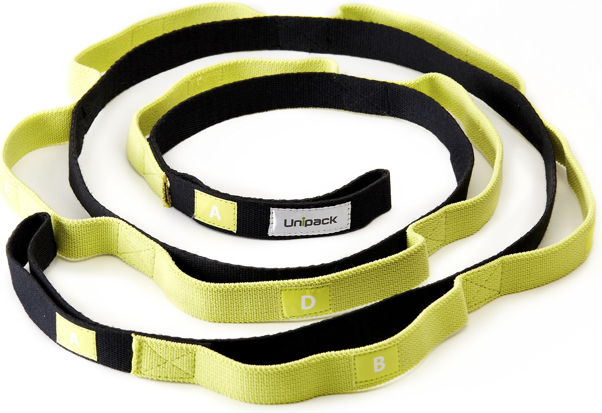 Unipack Premium Multi Loop Yoga Stretching Strap Pilates Stay at Home Exercise Band with Carrying Bag