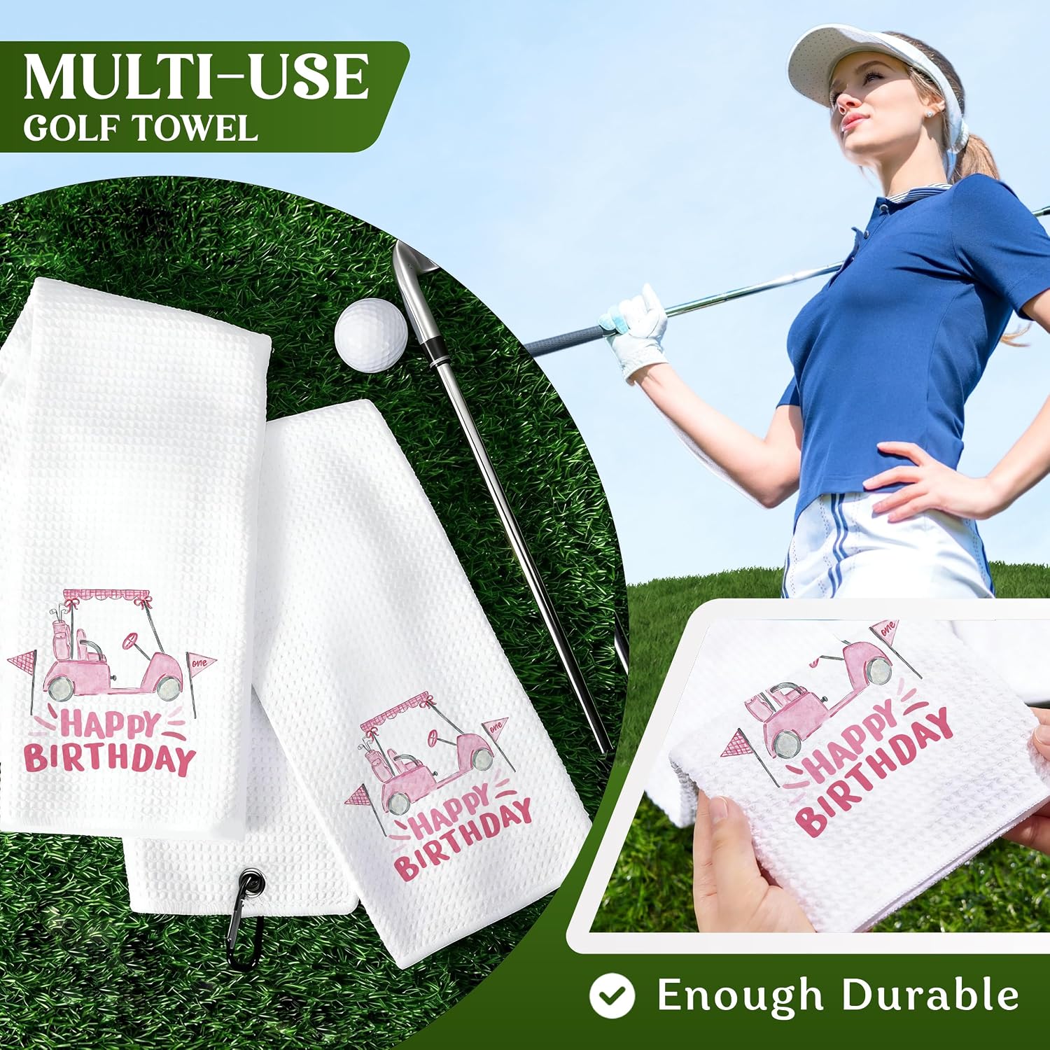 Funny Golf Towels for Men Women, Happy Birthday Funny Golf Towel with Clip, for Golfers Mom, Mother's Day Birthday Retirement (16x24 Inches)- GT31 image 4