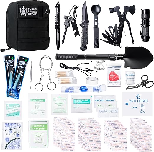 320 Pcs Survival Pack Survival Kit for Camping, Hiking