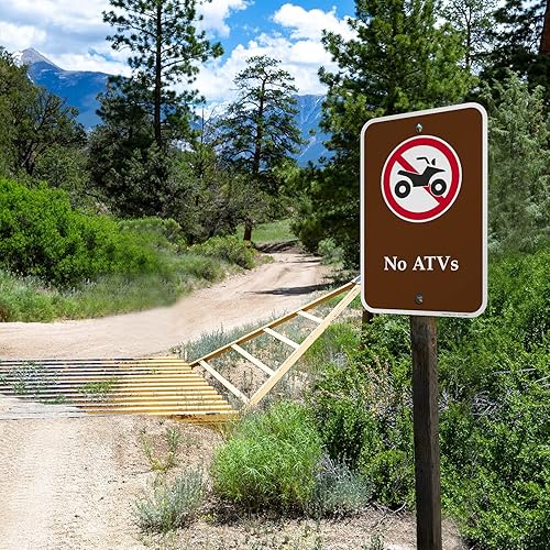 Miniatura 3 de SmartSign Letrero "No ATVs" (con gráfico), 18 x 12 pulgadas, aluminio de 63 mil, marrón y blanco