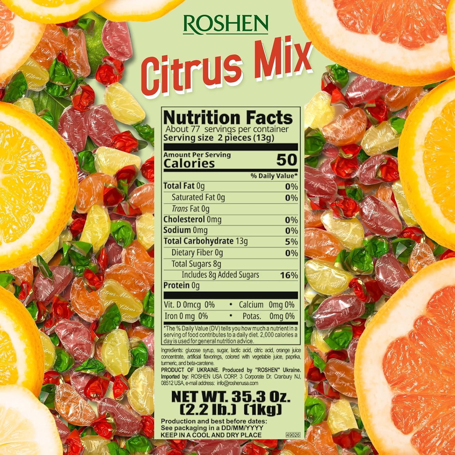 Citrus Mix Hard Candy – Assorted Fruit Flavors, Indivily